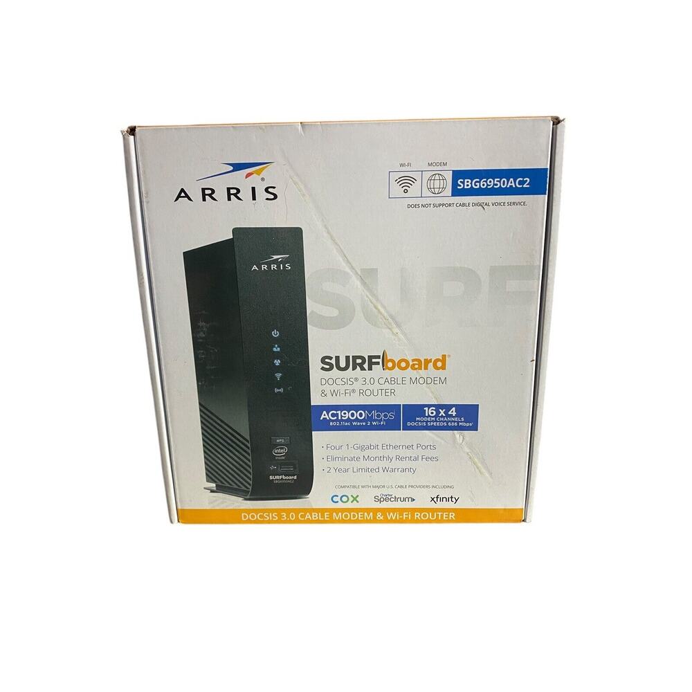 Arris Surf Board DOCSIS 3.0 Cable Modem & WiFi Router AC1900 bbps